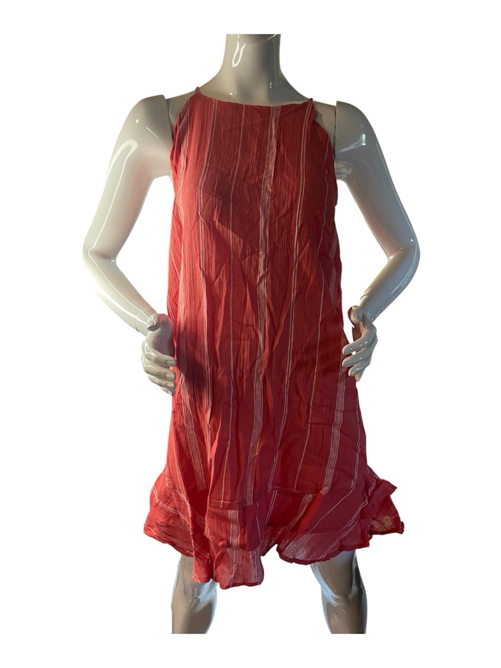 Lagaci Coral and Cream Summer Shift Dress